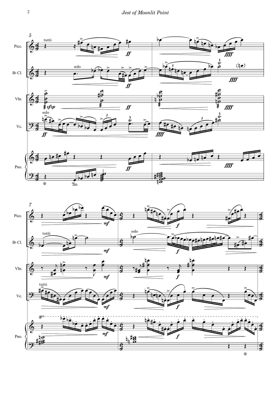 Jest of Moonlit Point Piano Quintet scores gallery preview page 5
