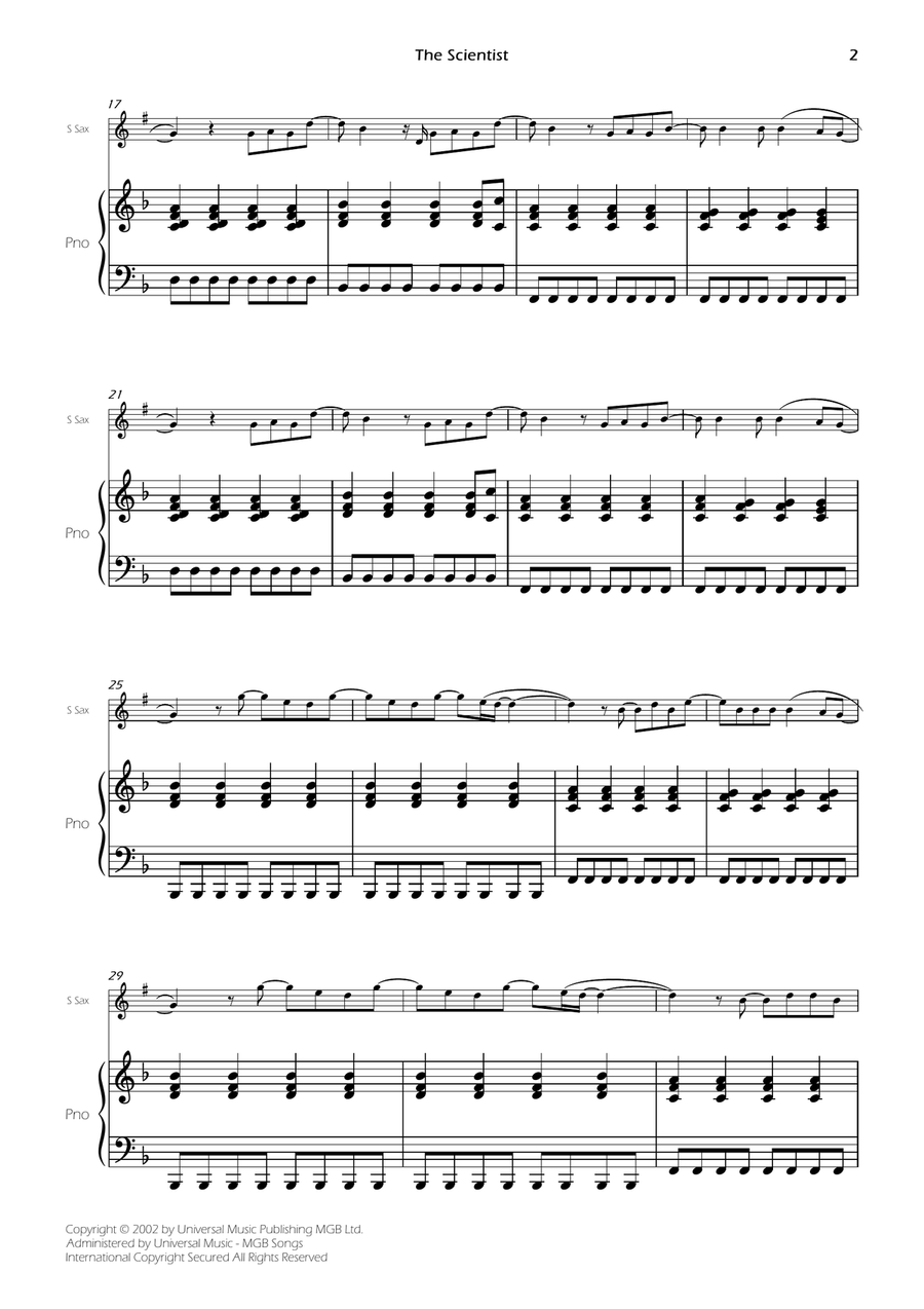 The Scientist The Scientist Soprano Saxophone scores gallery preview page 4