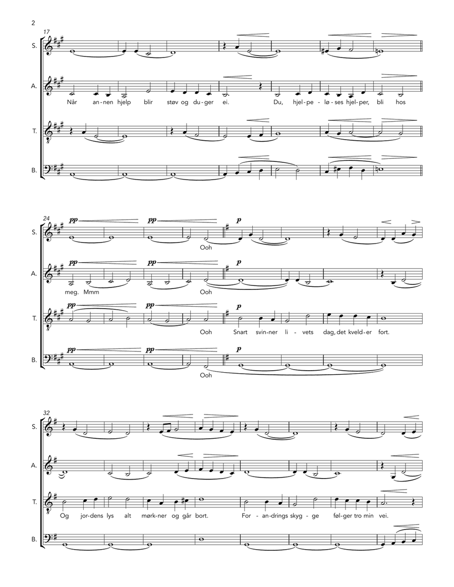 O Bli Hos Meg (Abide with me) 4-Part scores gallery preview page 2