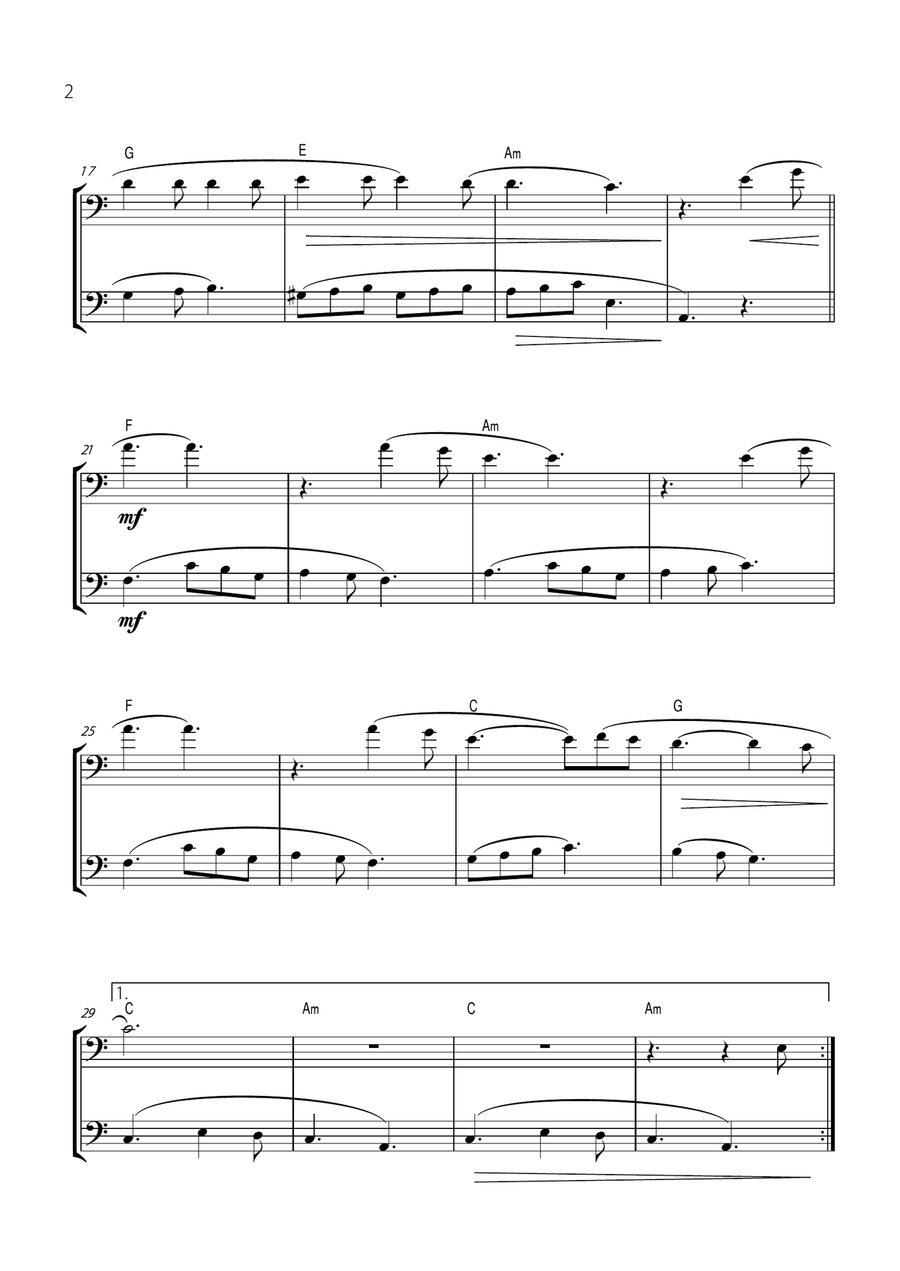 Hallelujah Trombone Duet scores gallery preview page 2