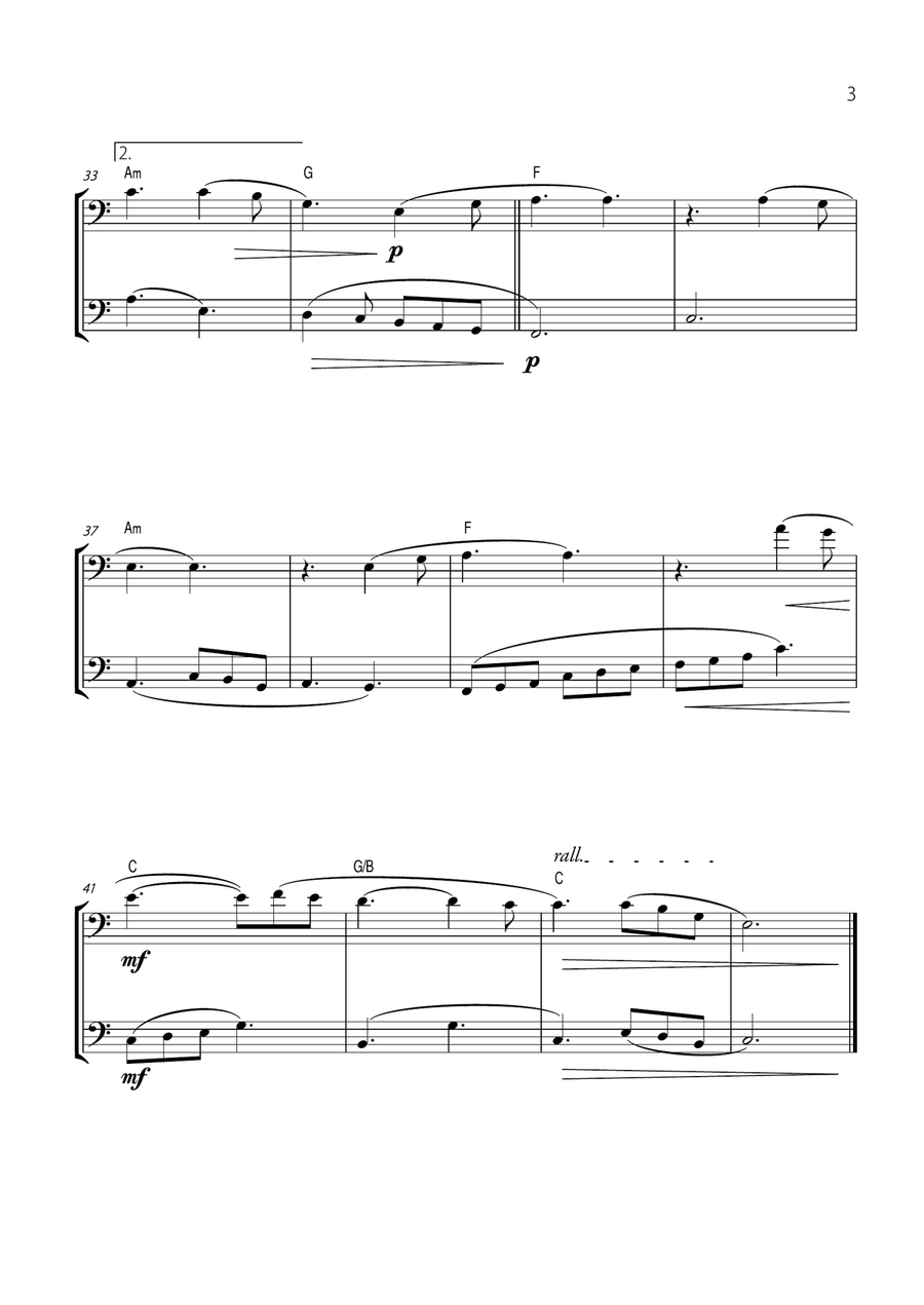 Hallelujah Trombone Duet scores gallery preview page 3