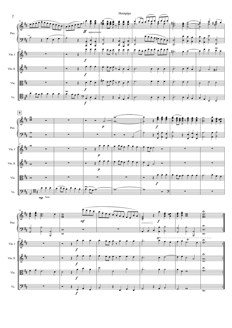 Hornpipe Hornpipe Piano Quintet scores gallery preview page 2