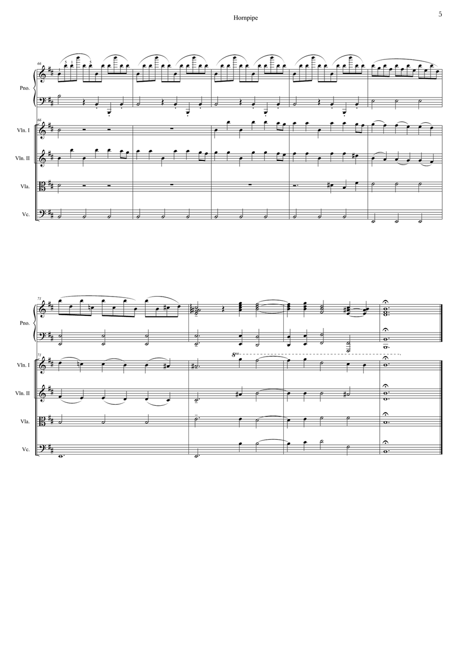 Hornpipe Hornpipe Piano Quintet scores gallery preview page 5