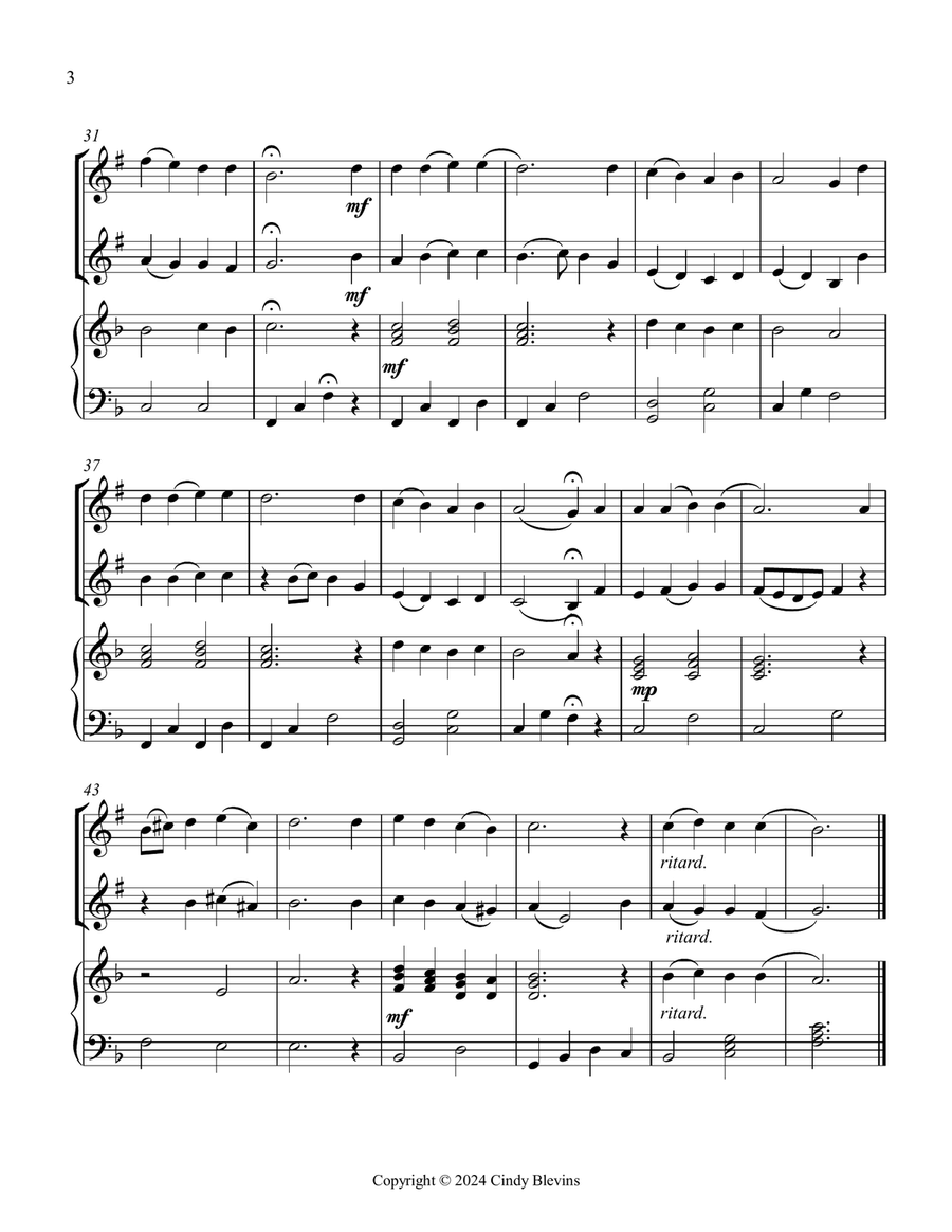 Now Thank We All Our God, for Two Clarinets and Harp Clarinet Duet scores gallery preview page 4