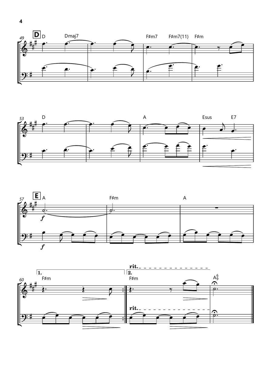 Hallelujah Hallelujah Woodwind Duet scores gallery preview page 4