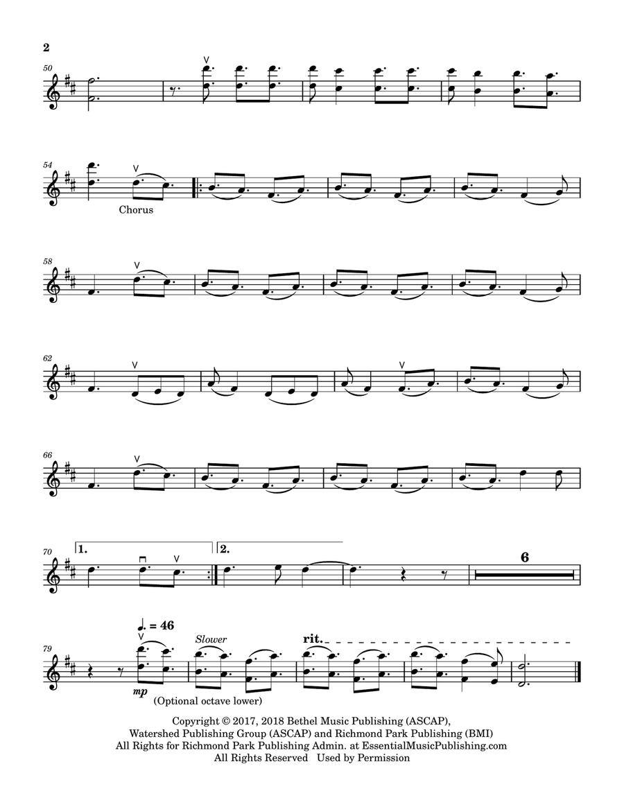 Reckless Love Reckless Love Violin Solo scores gallery preview page 2