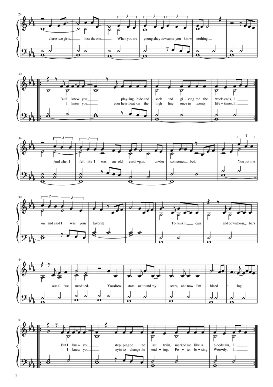 Cardigan Cardigan Piano Solo scores gallery preview page 2