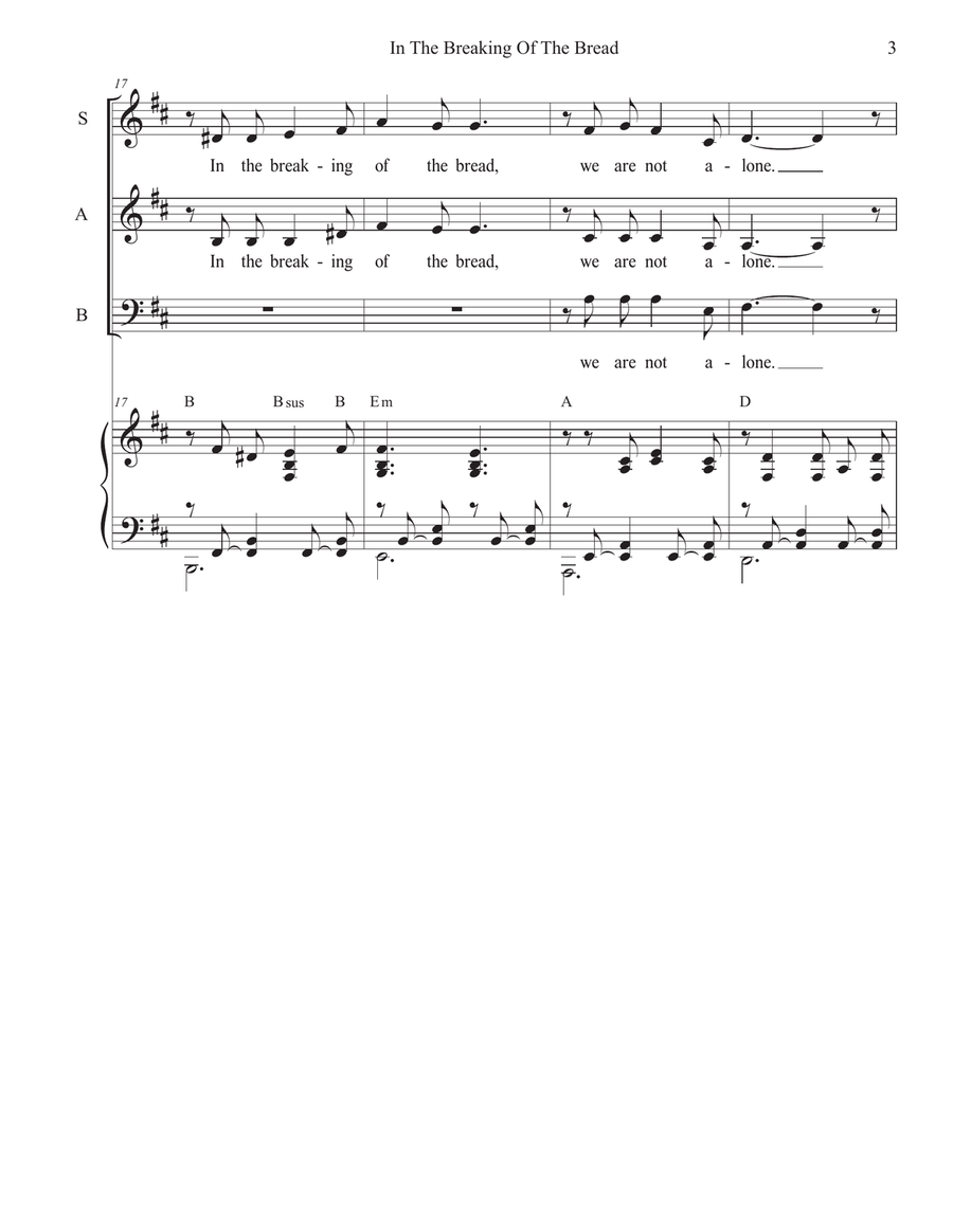 In The Breaking Of The Bread (SAB) 3-Part scores gallery preview page 3
