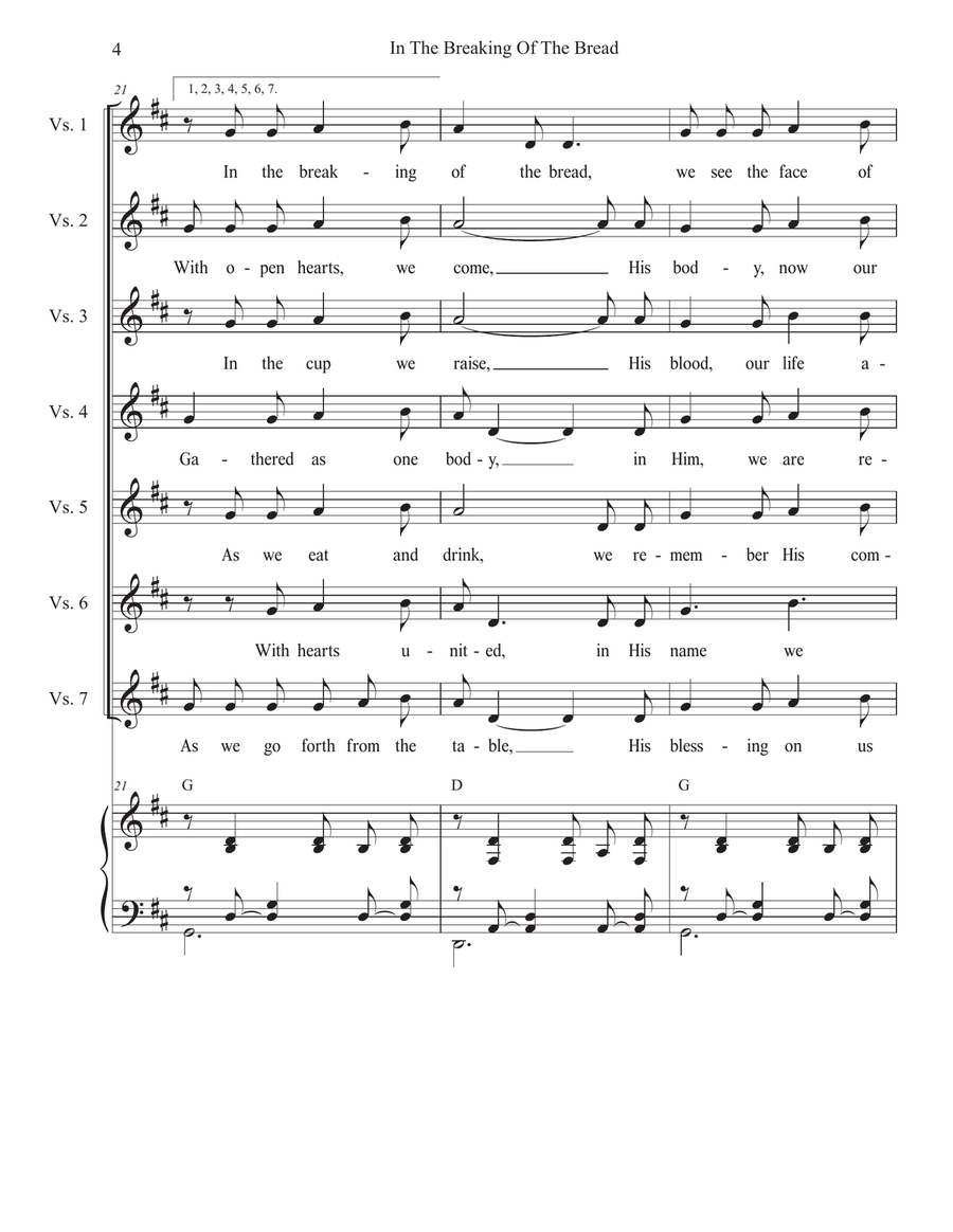 In The Breaking Of The Bread (SAB) 3-Part scores gallery preview page 4