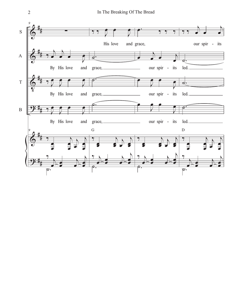 In The Breaking Of The Bread (Vocal Quartet - (SATB) 4-Part scores gallery preview page 2