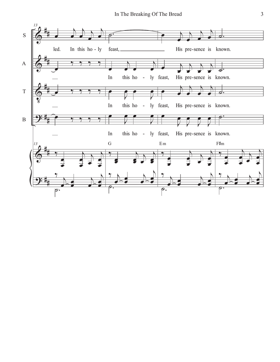 In The Breaking Of The Bread (Vocal Quartet - (SATB) 4-Part scores gallery preview page 3