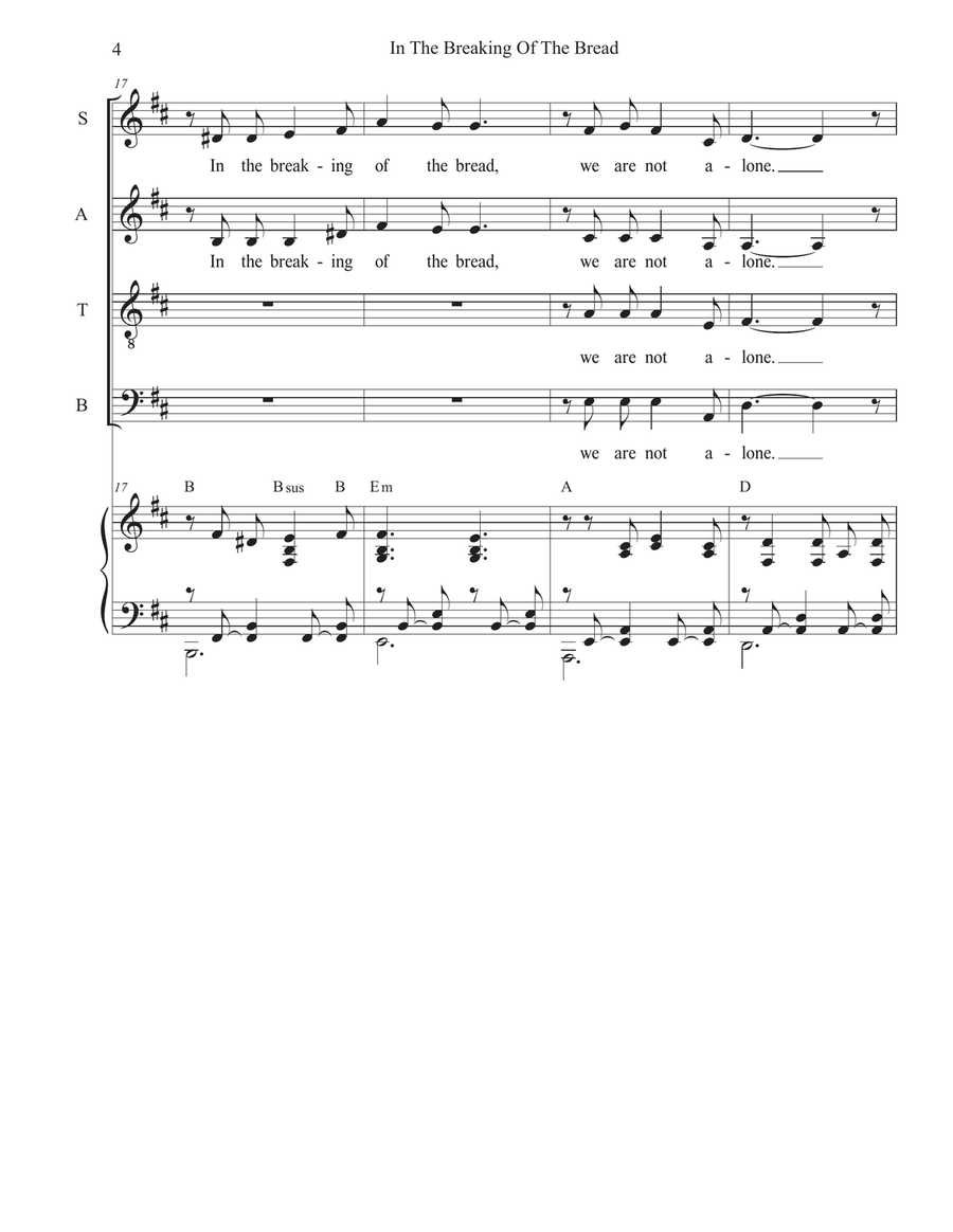 In The Breaking Of The Bread (Vocal Quartet - (SATB) 4-Part scores gallery preview page 4