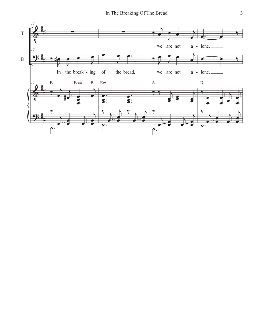 In The Breaking Of The Bread (Duet for Tenor and Bass solo) Tenor Voice scores gallery preview page 3