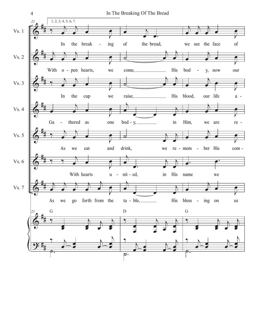 In The Breaking Of The Bread (Duet for Tenor and Bass solo) Tenor Voice scores gallery preview page 4