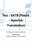 Paz - SATB (Peace - Spanish Translation)