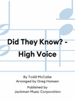 Did They Know? - High Voice