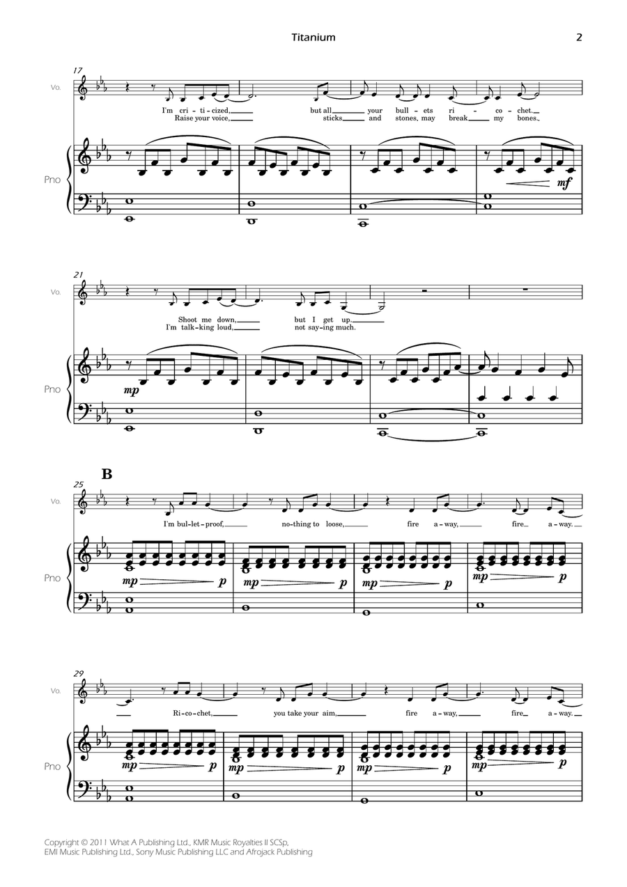 Titanium Titanium Piano, Vocal scores gallery preview page 4