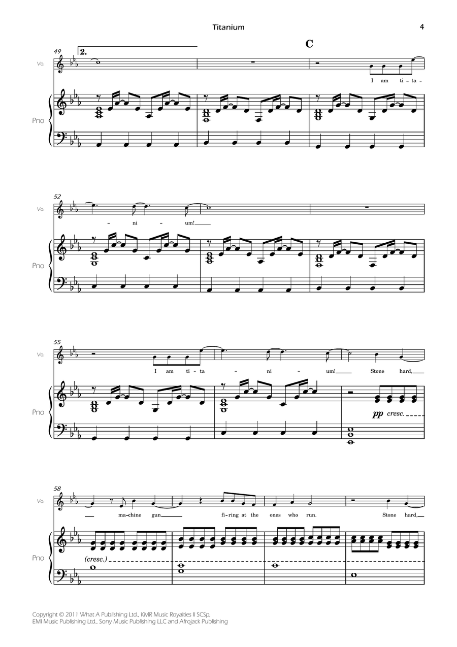 Titanium Titanium Piano, Vocal scores gallery preview page 6