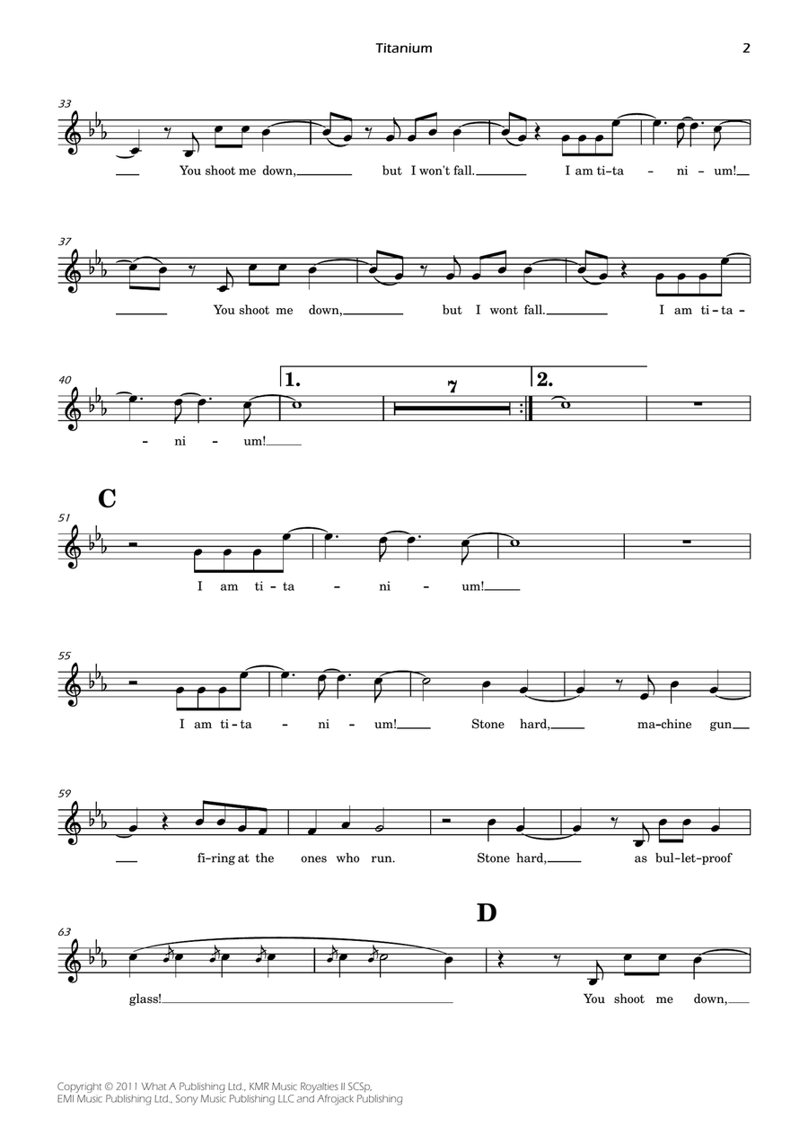 Titanium Titanium Piano, Vocal scores gallery preview page 2