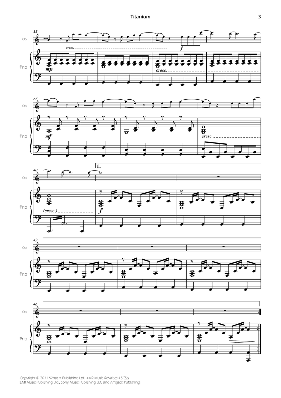 Titanium Titanium Piano scores gallery preview page 5