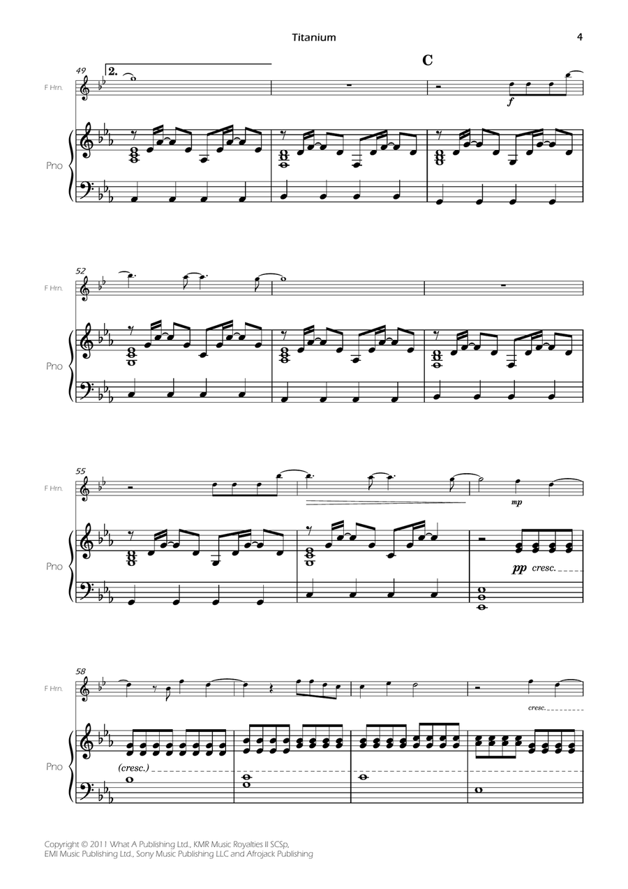 Titanium Titanium Piano scores gallery preview page 6