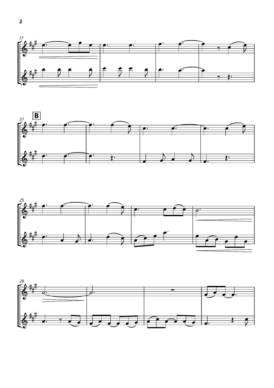 Hallelujah Hallelujah Woodwind Duet scores gallery preview page 2