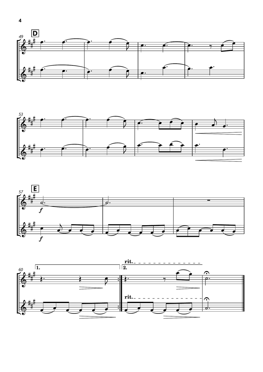 Hallelujah Hallelujah Woodwind Duet scores gallery preview page 4