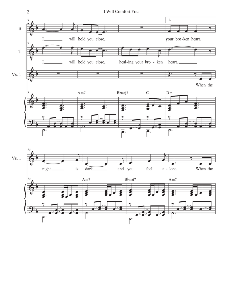 I Will Comfort You (2-part choir - (Soprano and Tenor) 2-Part scores gallery preview page 2