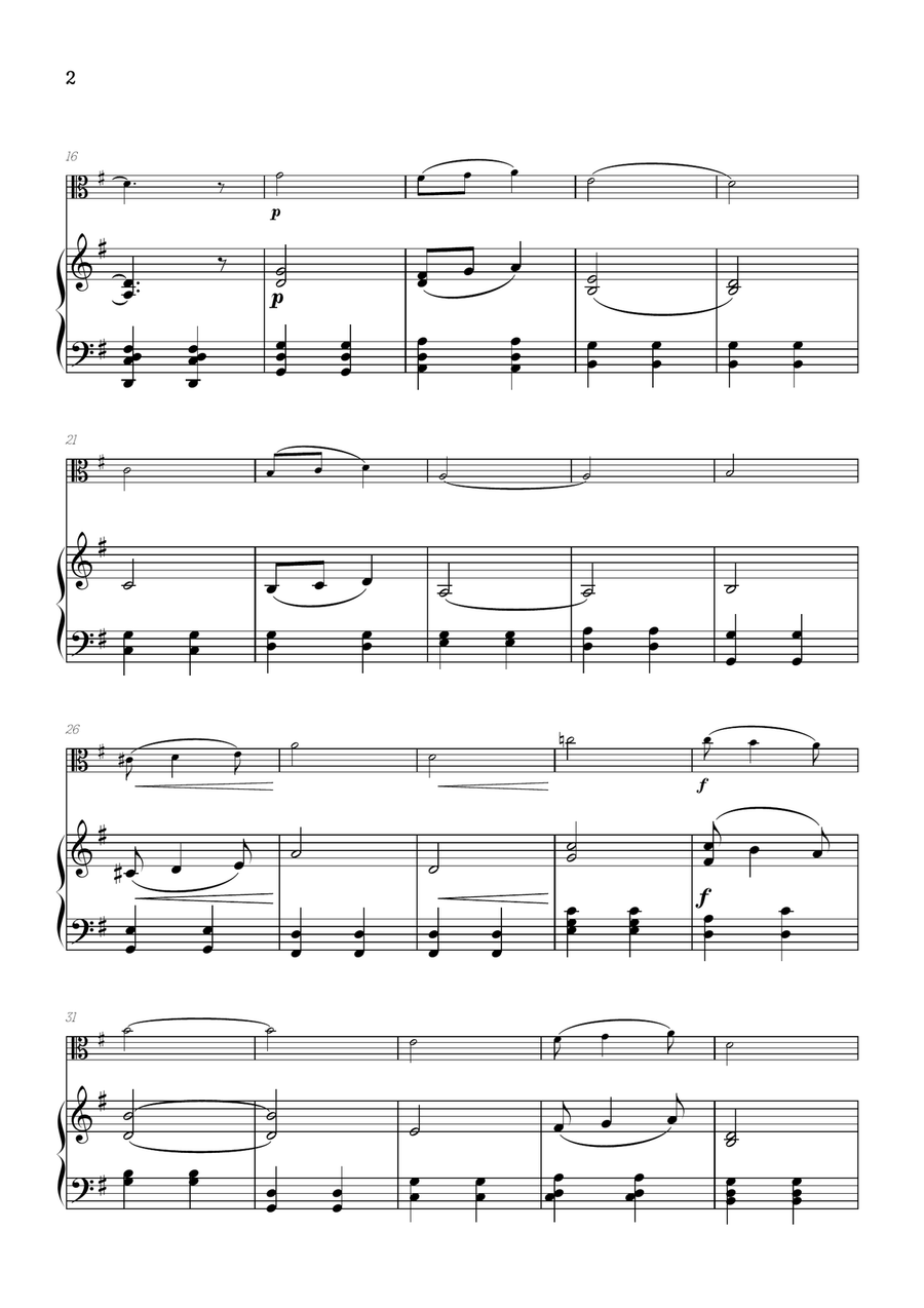 Elgar • Pomp and Circumstance | viola sheet music w/ piano accompaniment Viola scores gallery preview page 2