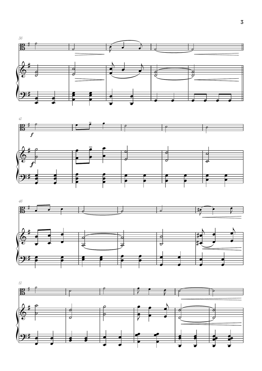 Elgar • Pomp and Circumstance | viola sheet music w/ piano accompaniment Viola scores gallery preview page 3