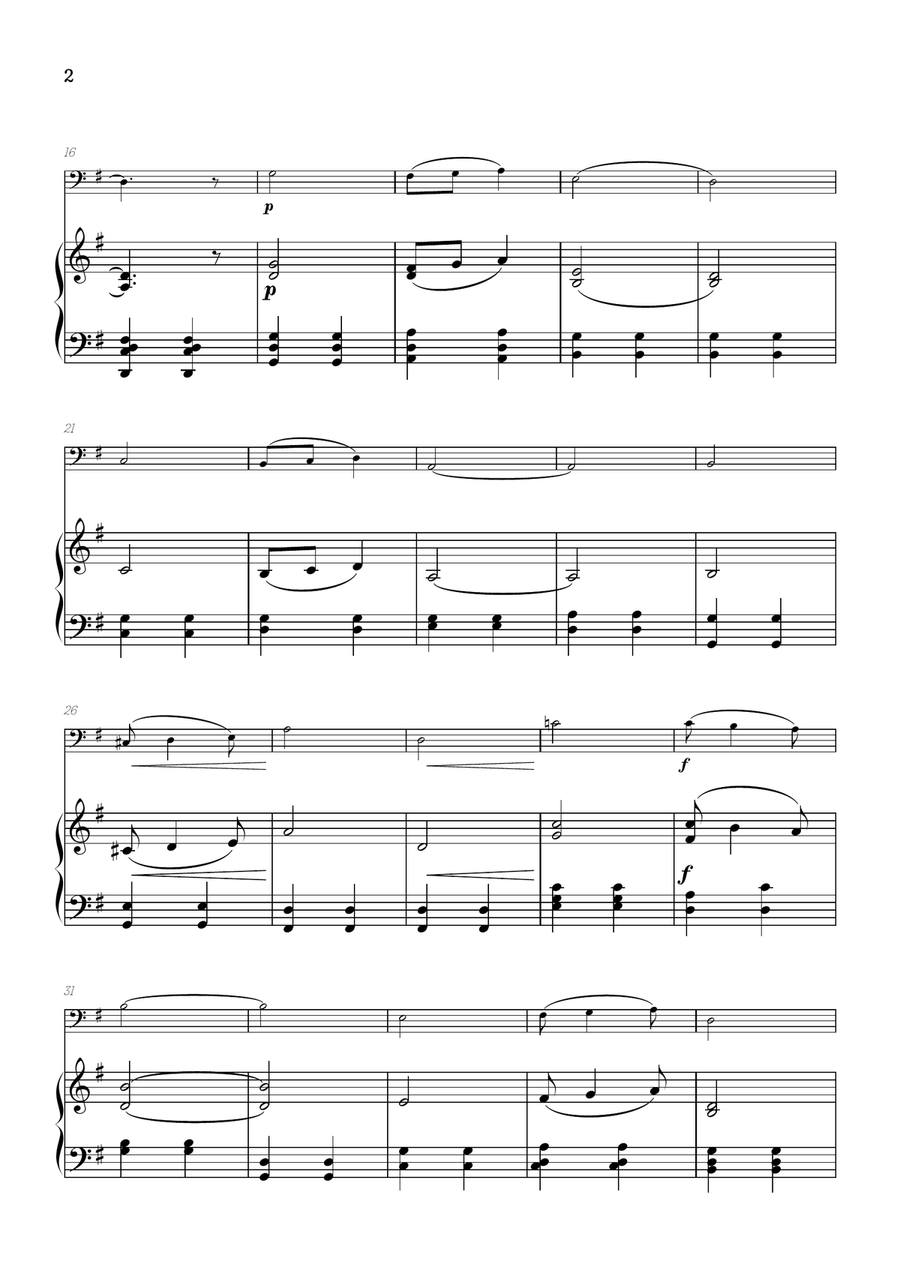 Elgar • Pomp and Circumstance | cello sheet music w/ piano accompaniment Piano scores gallery preview page 2