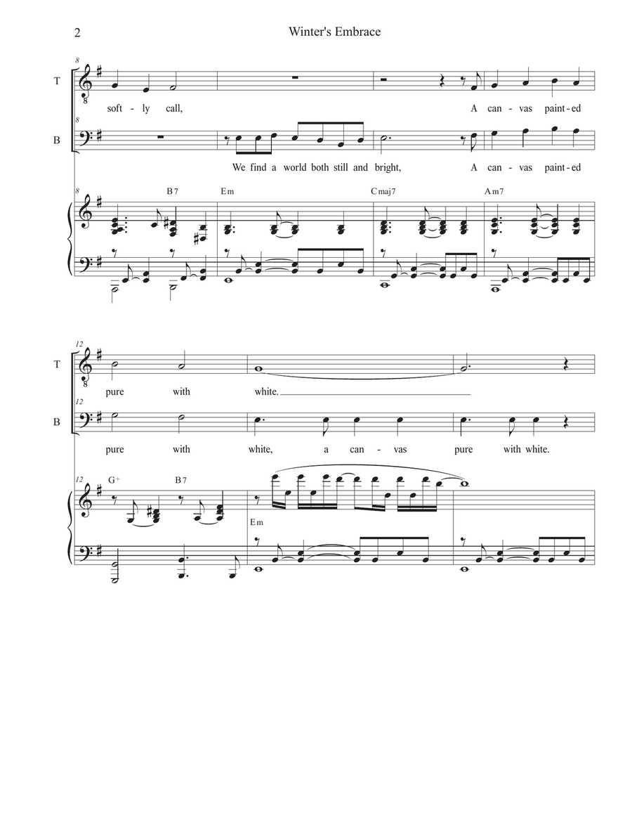 Winter's Embrace (2-part choir - (TB) TB scores gallery preview page 2