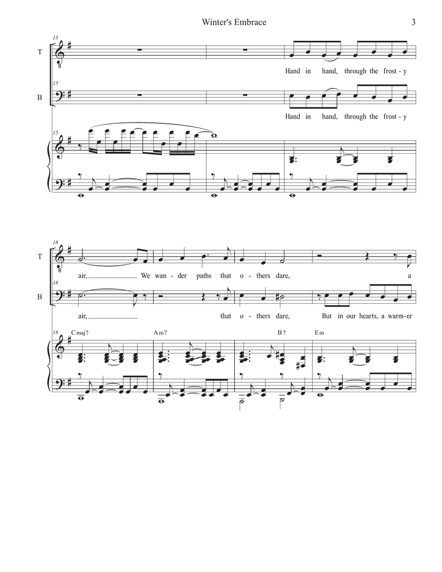 Winter's Embrace (2-part choir - (TB) TB scores gallery preview page 3