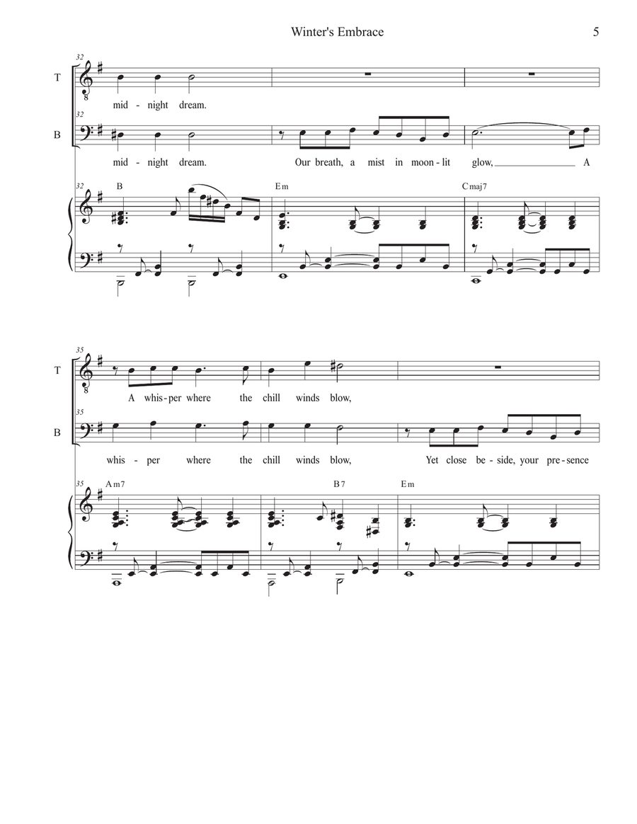 Winter's Embrace (2-part choir - (TB) TB scores gallery preview page 5