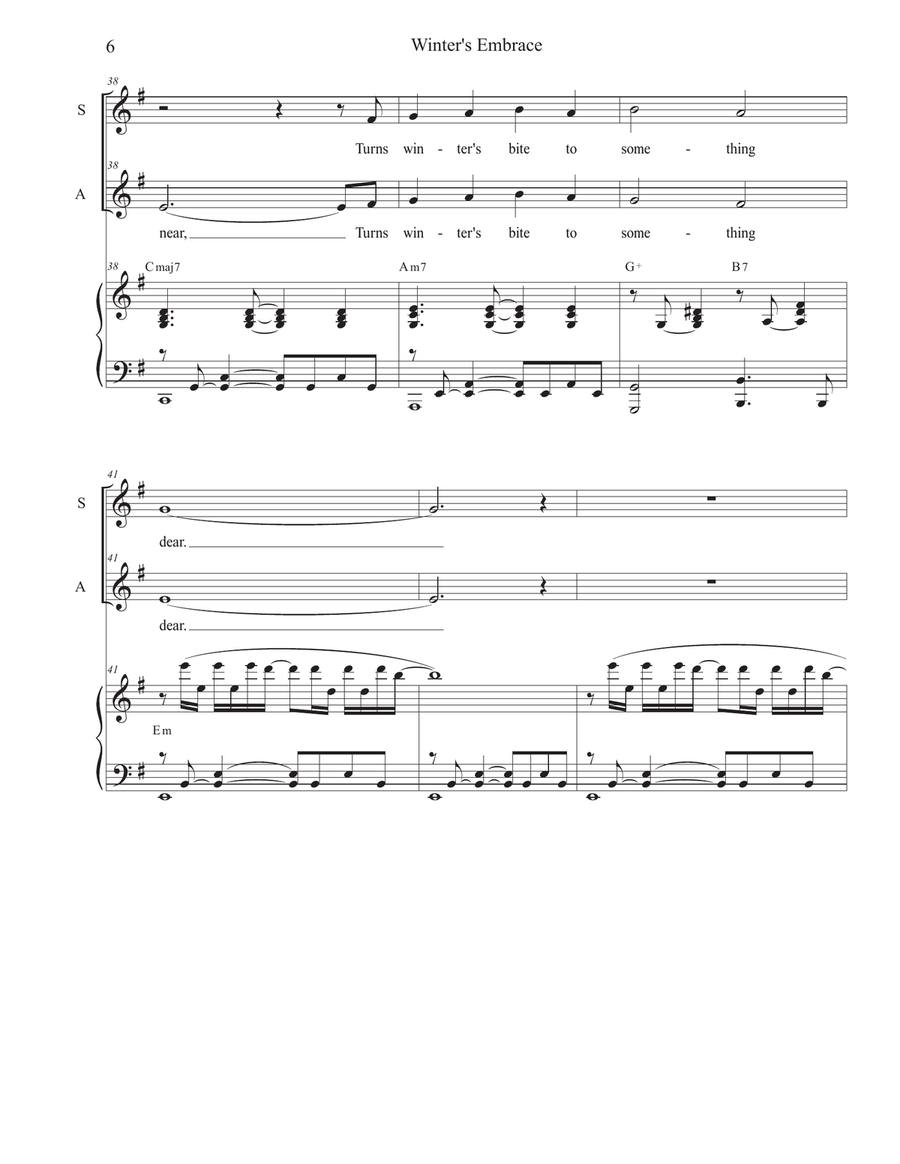 Winter's Embrace (Duet for Soprano and Alto solo) Alto Voice scores gallery preview page 6
