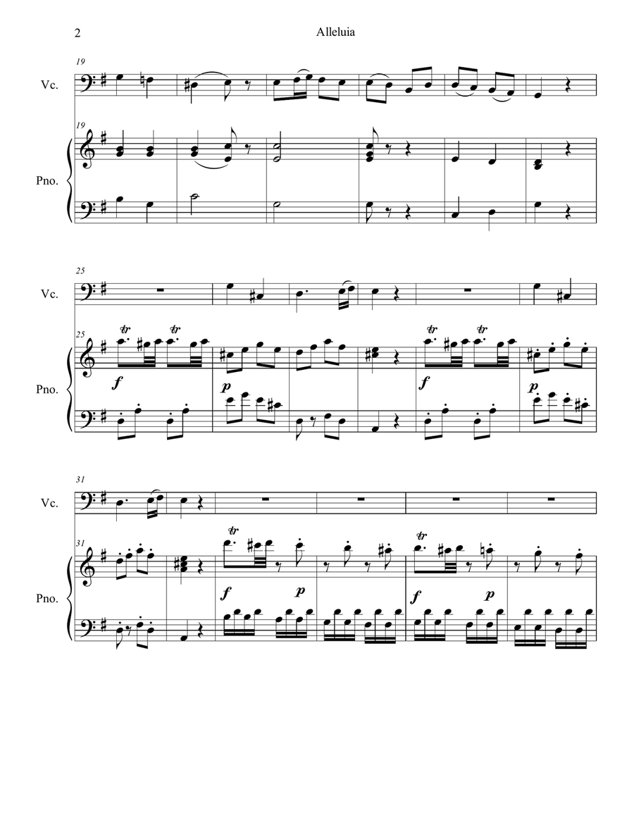 Alleluia Piano scores gallery preview page 2
