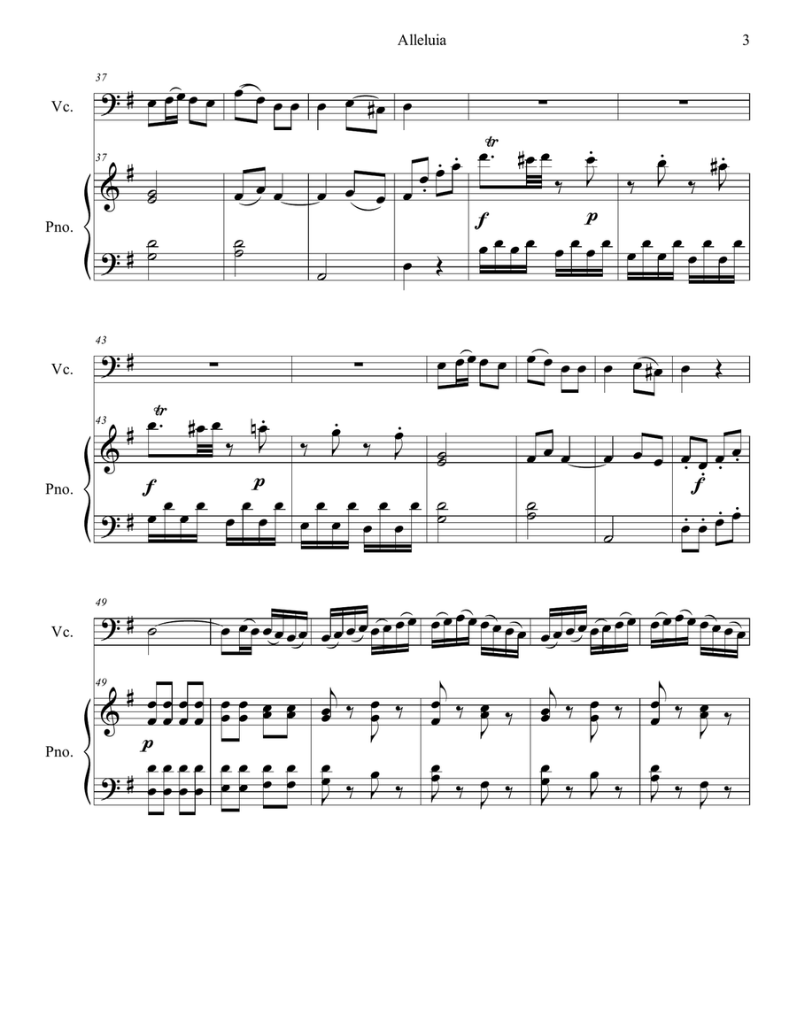 Alleluia Piano scores gallery preview page 3