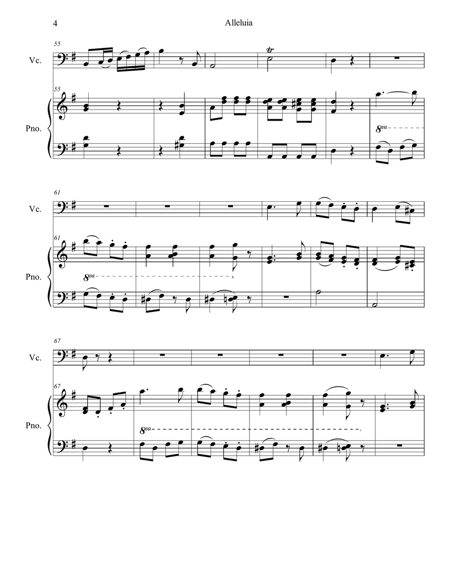 Alleluia Piano scores gallery preview page 4