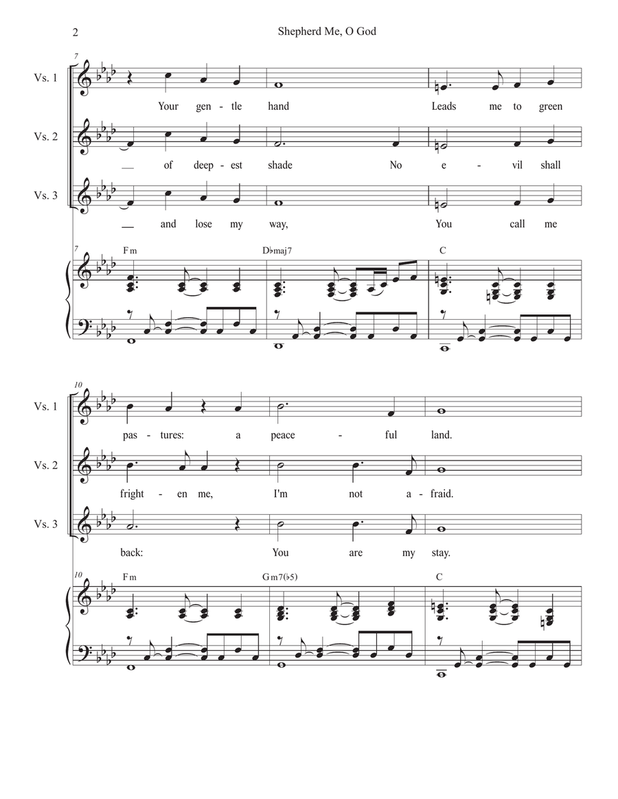 Shepherd Me, O God (2-part choir - (SA) SA scores gallery preview page 2