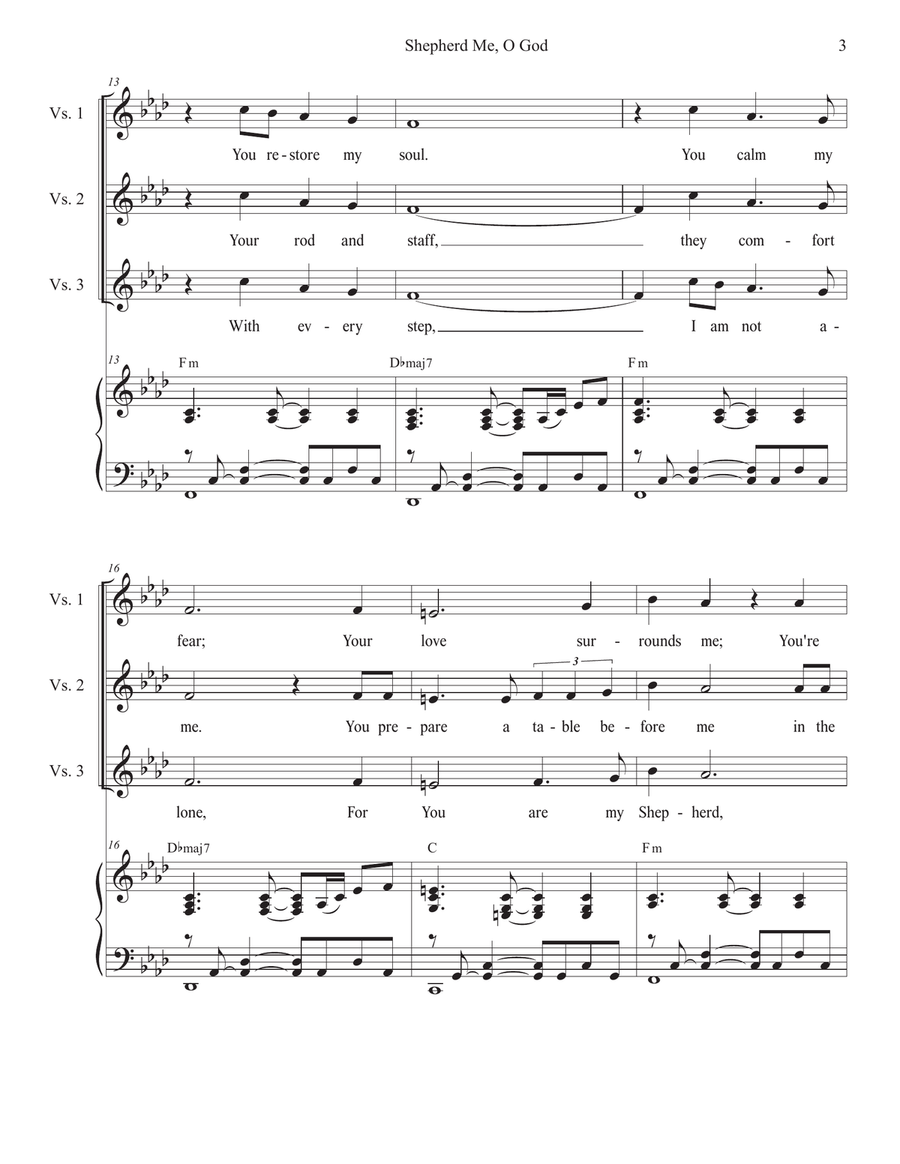 Shepherd Me, O God (2-part choir - (SA) SA scores gallery preview page 3