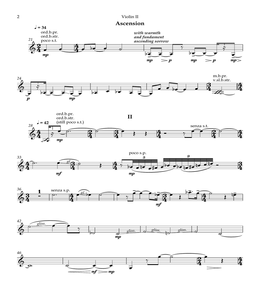 Rituals - Violin 2 Rituals - Violin 2 String Quartet scores gallery preview page 2