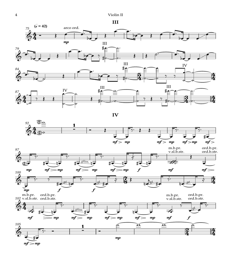 Rituals - Violin 2 Rituals - Violin 2 String Quartet scores gallery preview page 4