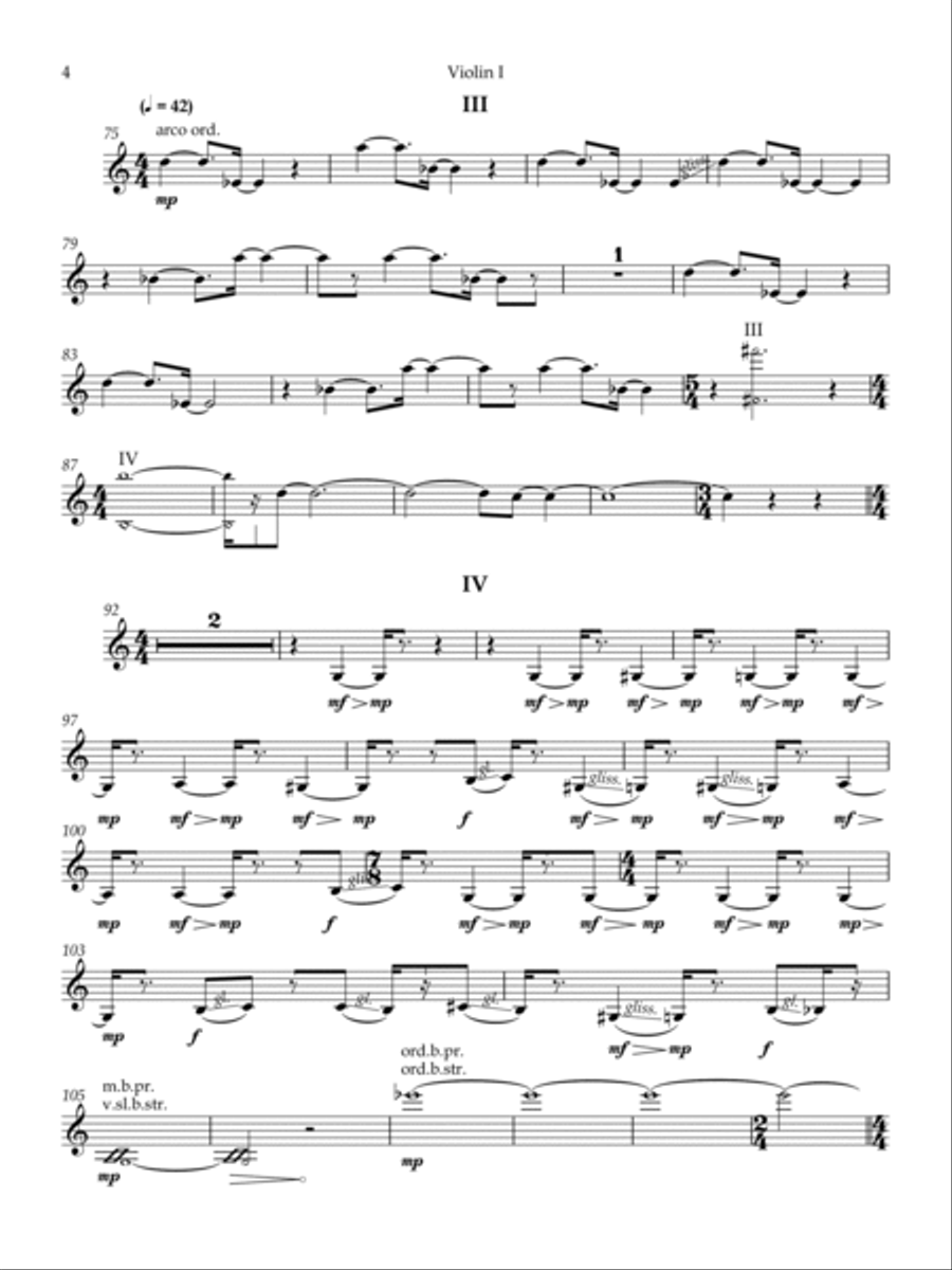 Rituals - Violin 1 Rituals - Violin 1 String Quartet scores gallery preview page 4