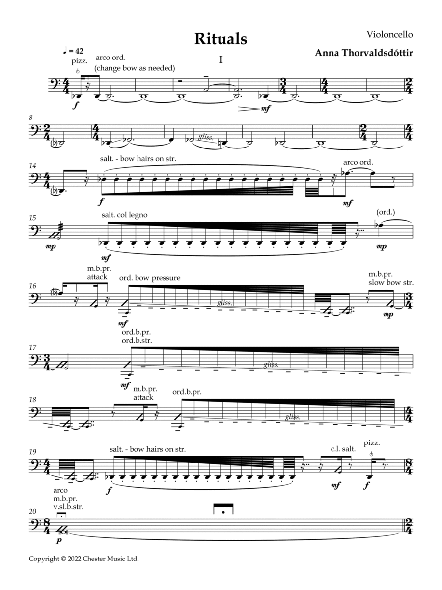 Rituals - Violoncello Rituals - Violoncello String Quartet scores gallery preview page 1