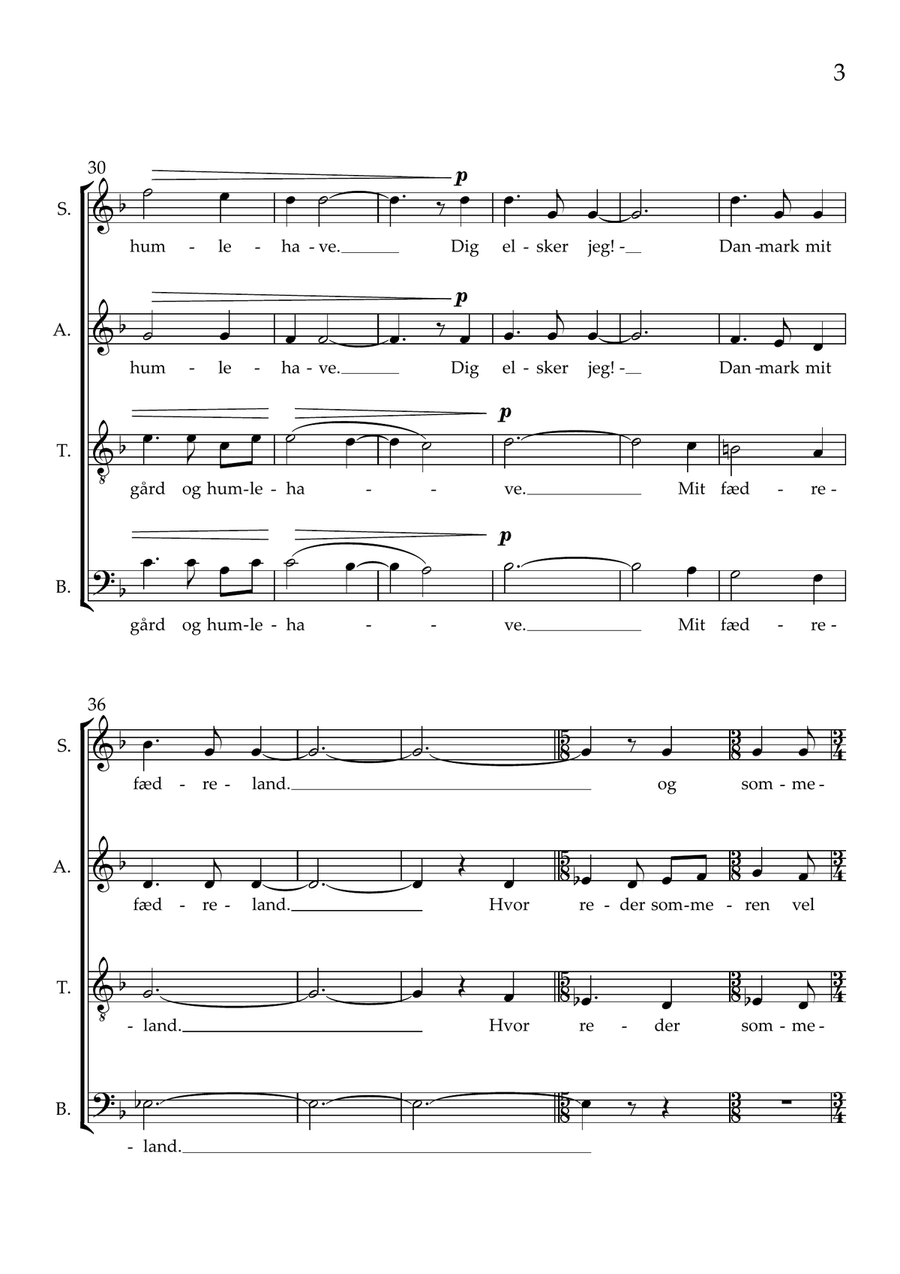 I DANMARK ER JEG FØDT I DANMARK ER JEG FØDT 4-Part scores gallery preview page 3
