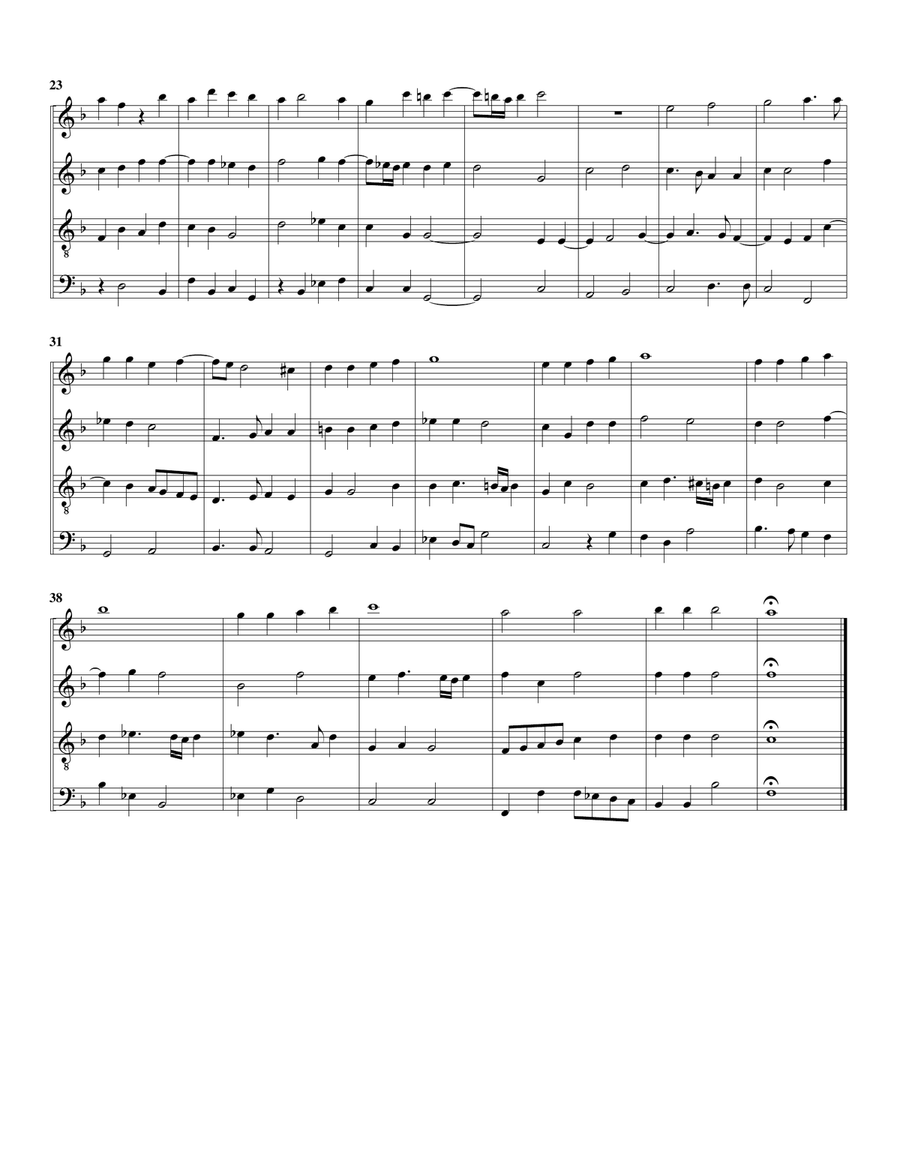 Jubilate Deo omnis terra LV 854 (arrangement for 4 recorders (AATB)) 4-Part scores gallery preview page 3