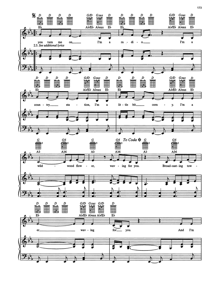 You Turn Me On, I'm A Radio Piano, Vocal, Guitar scores gallery preview page 2