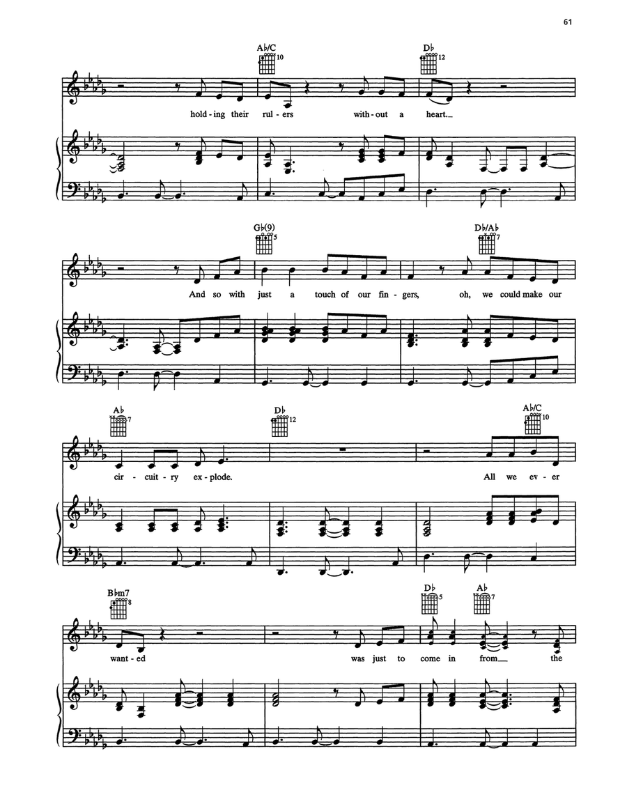 Come In From The Cold Piano, Vocal, Guitar scores gallery preview page 2