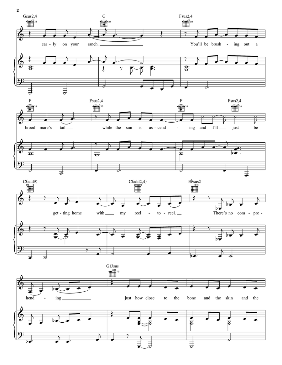 Coyote Coyote Piano, Vocal, Guitar scores gallery preview page 2