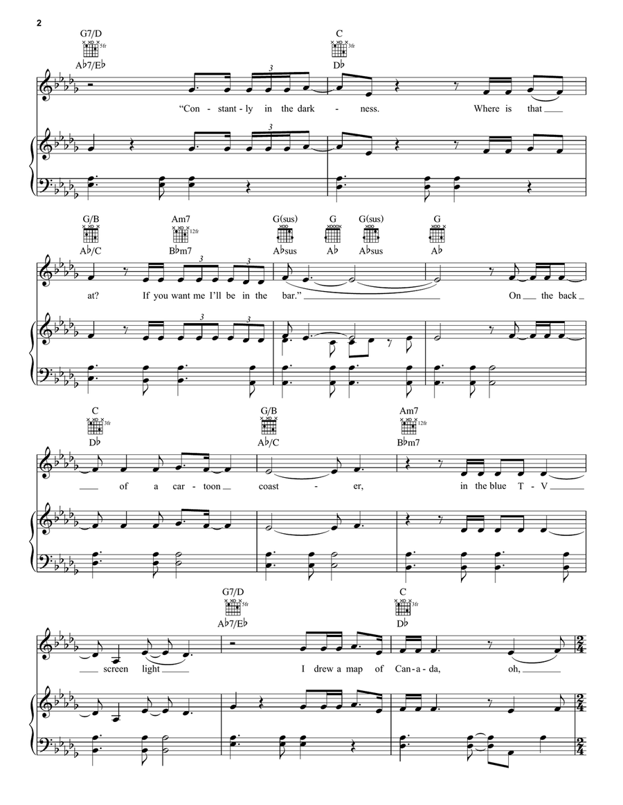 A Case Of You A Case Of You Piano, Vocal, Guitar scores gallery preview page 2